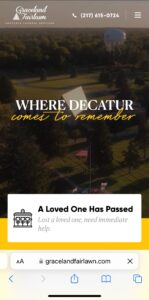 Graceland-Fairlawn-Funeral Funeral Service's Mobile Website