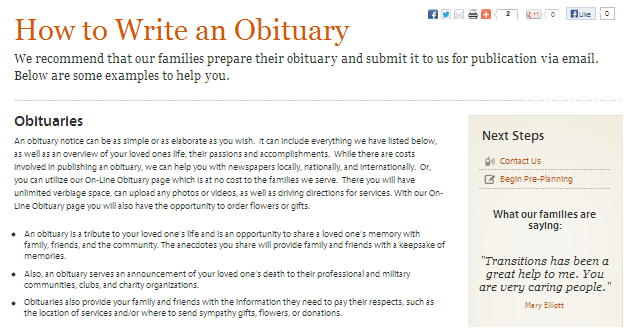 Funeral Marketing Idea - How to Write an Obtiuary