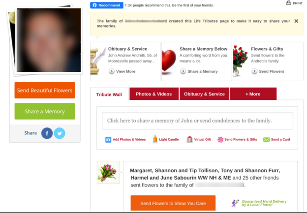 social memorial websites